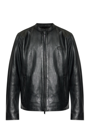Black Leather jacket L-SIMZ Diesel - Vitkac Italy